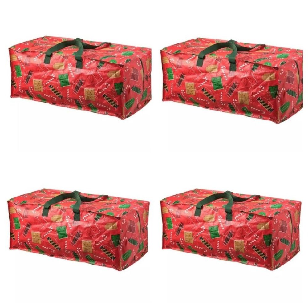NEW 4 HOLIDAY BAG * IKEA VINTER FRAKTA Shopping Storage Bag Christmas  Red